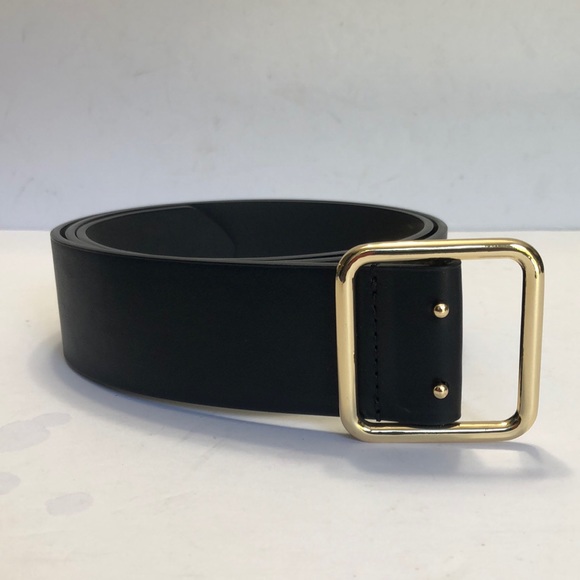 Black Gold Wide Band Vegan Leather Belt size XXL - Picture 3 of 12
